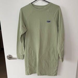 Patagonia Olive Green Crewneck Sweatshirt Dress